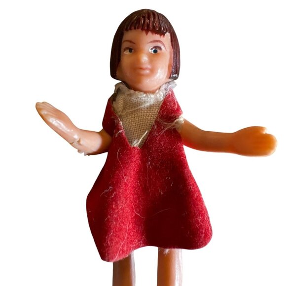 Vintage Marx Dollhouse Family Rubber Mom Dad Child Baby Bendable Poseable 2"- 5" - Picture 14 of 16